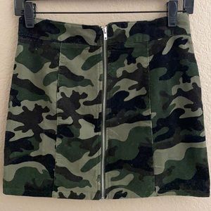 Camo Zip Up Skirt